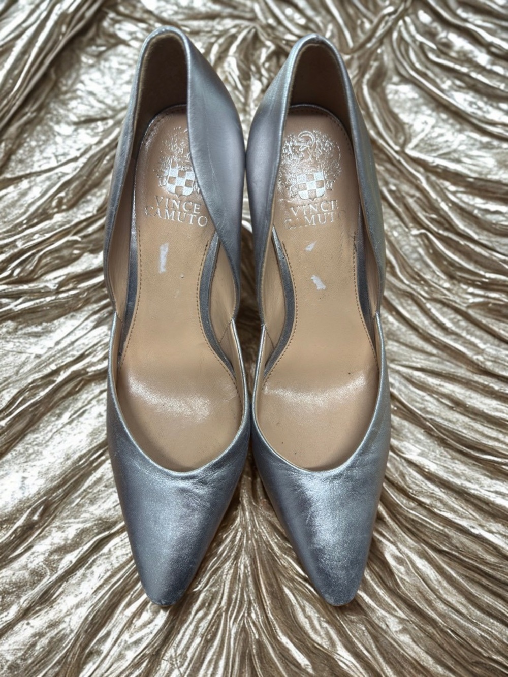 Vince Camuto Silver Pointed-Toe Pumps